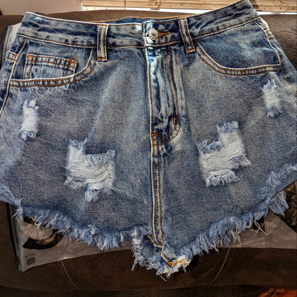 Ripped High Waisted Shorts